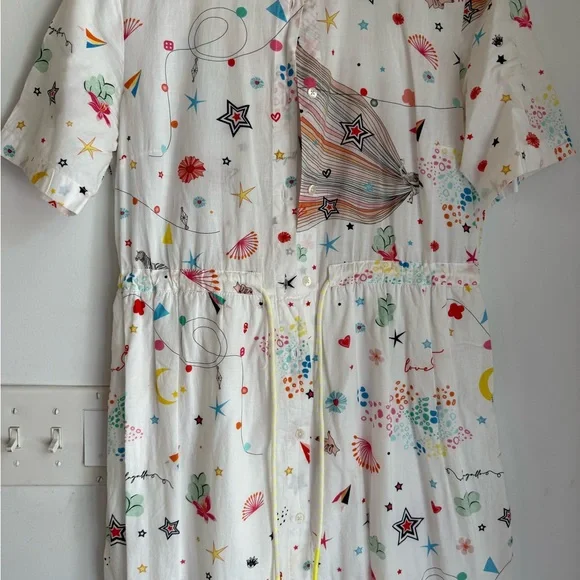 Vilagallo White Cream Buttoned Sundress - Picture 2 of 7